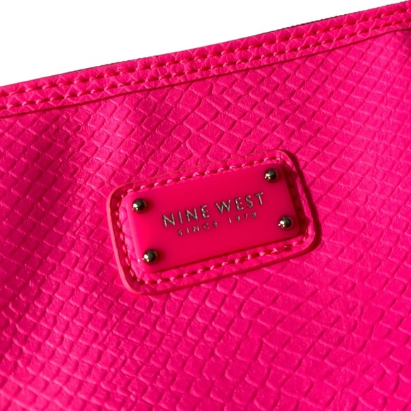 Nine West Slim Hot Pink Faux Leather Bag/Wristlet, approx. 11.75”x8.5” - Picture 6 of 11